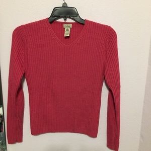 Fuchsia L.L. Bean merino wool sweater Sm